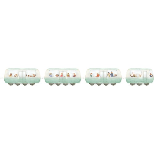 Bordiura TRAIN JOURNEY VERT D'EAU Casadeco 202987171 1