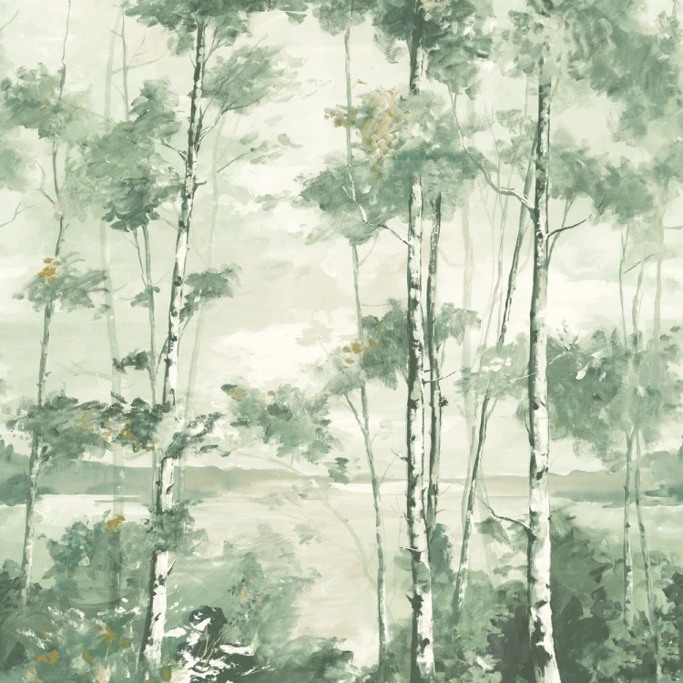 Mural FORET BOREALE VERT EUCALYPTUS Casadeco 89567803, 89567805 1