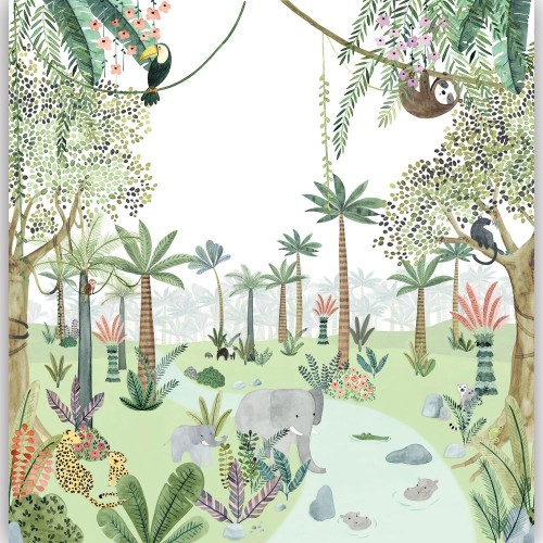 Mural IN THE HEART OF THE JUNGLE Casadeco 200697509 1