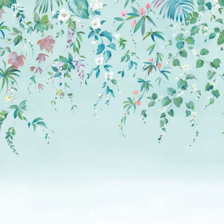 Mural RONDE VEGETALE BLEU CIEL Casadeco 89166707 1