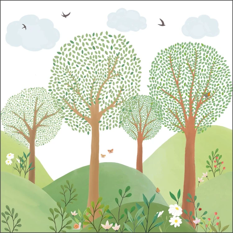 Mural LE MONDE DE LA FORET VERT Caselio 105803201, 105803206 1