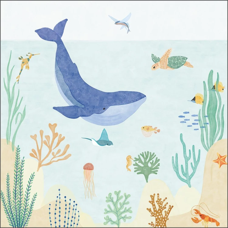 Mural LE MONDE DE LA MER MULTICOULEURS Caselio 105666001, 105666006 1